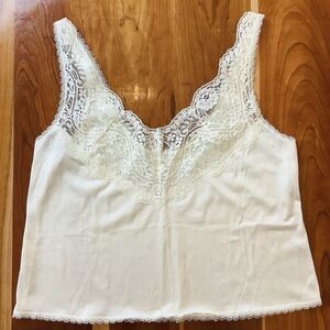 Vintage Adonna Nylon Camisole 36 S - M Cami Tank Fairy Coquette Y2K Ivory Cream